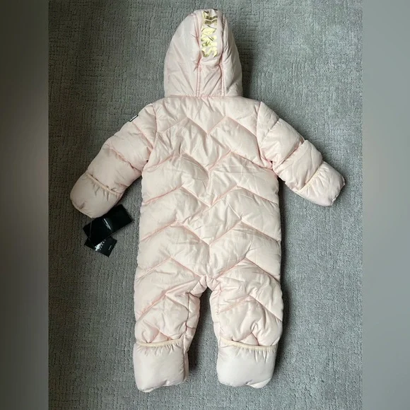DKNY Soft Blush Pink Baby Snowsuit